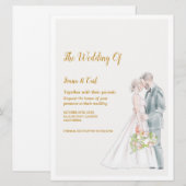 GRACE Simple Couple Wedding Einladung (Vorne/Hinten)