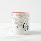 Grace Soft Pink lila christliche Blume Zweifarbige Tasse (Mittel)