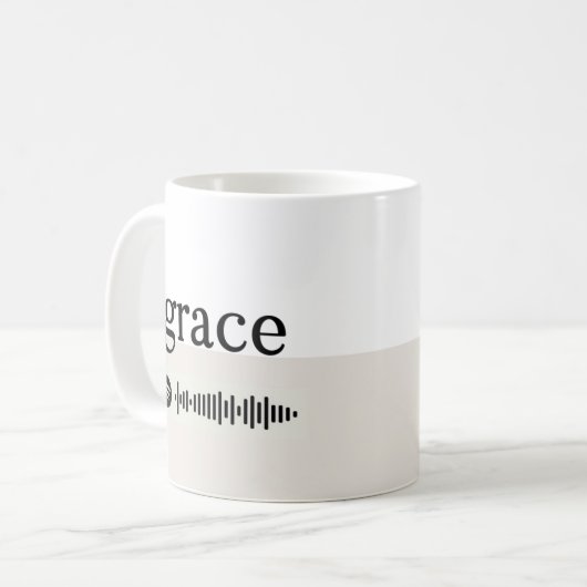 Grace + Spotify Playlist Kaffeetasse (Vorderseite Links)