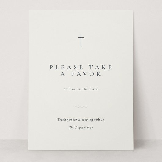 Grace Stone Minimal Cross Take a Favor Tischschild