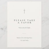 Grace Stone Minimal Cross Take a Favor Tischschild (Vorderseite)