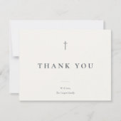 Grace Stone Minimal Kreuz religiös Dankeskarte (Vorderseite)