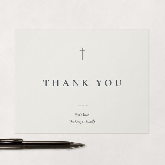 Grace Stone Minimal Kreuz religiös Dankeskarte