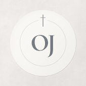 Grace Stone Monogramm Kreuz Runder Aufkleber