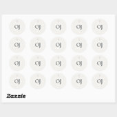 Grace Stone Monogramm Kreuz Runder Aufkleber (Blatt)