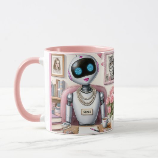 Grace the Robot - Sparkle und Syntax an ihrem Schr Tasse (Links)