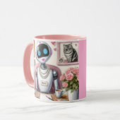 Grace the Robot - Sparkle und Syntax an ihrem Schr Tasse (Vorderseite Links)
