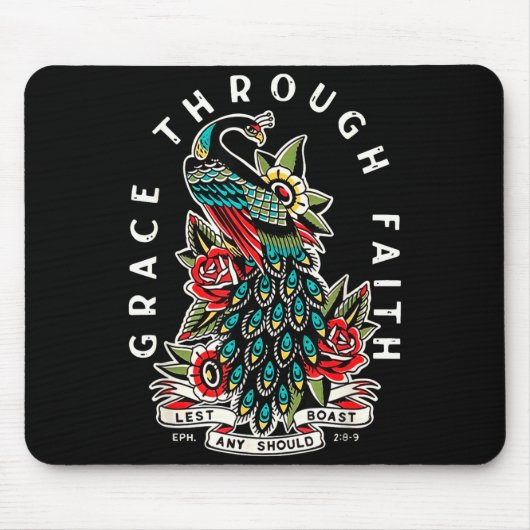 Grace Through Faith Lest Any Should Boast Pea Chri Mousepad (Vorne)