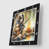 Grace: Tiger's Paws Stream's Dance Quadratische Wanduhr (Winkel)