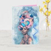 Grace und Beauty individuell anpassbar Afrocentric Karte (Gelbe Blume)