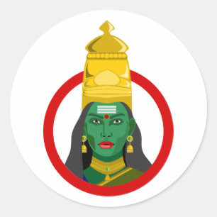 Grace und Power: Goddess Meenakshis Segen Runder Aufkleber