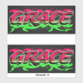 Grace Vorname Name Graffiti Aufkleber Sticker (Blatt)