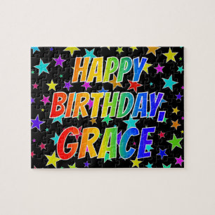 "GRACE" Vorname, Spaß "GLÜCKLICHER BIRTHTAG" Puzzle