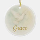 “Grace” Watercolor Christmas Ornament (Vorne)
