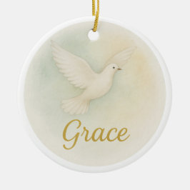 “Grace” Watercolor Christmas Ornament