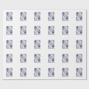 Grace Wins Floral Christliches Vintage Gravur Shir Geschenkpapier