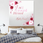 Graced Loved Favoved Pink Floral Art Leinwanddruck (Insitu (Schlafzimmer))