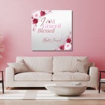 Graced Loved Favoved Pink Floral Art