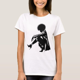 Graceful : Afro Elegance in Schwarz und Weiß T-Shirt