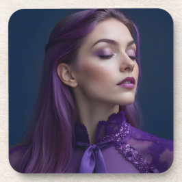 Graceful Amethyst Elegante: Ein gotisches Portrait Getränkeuntersetzer