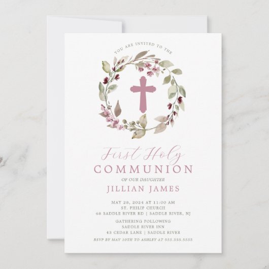 Graceful Ansammlung Erste Kommune Einladung (Vorderseite)