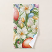 Graceful Apple Blossom, Tulips und Ostereier Badhandtuch Set (Handtuch)