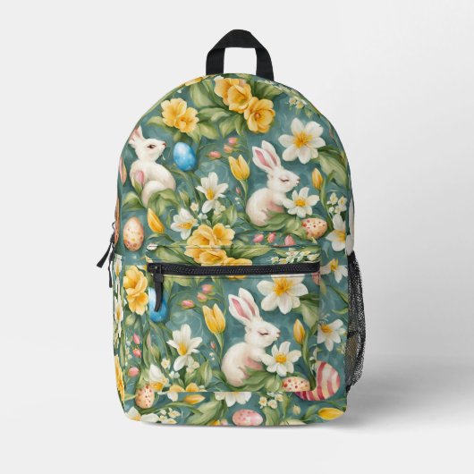 Graceful Apple Blossom, Tulips und Ostereier Bedruckter Rucksack (Vorderseite)