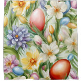 Graceful Apple Blossom, Tulips und Ostereier Duschvorhang (Vorderseite)