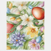 Graceful Apple Blossom, Tulips und Ostereier Fleecedecke (Vorderseite)