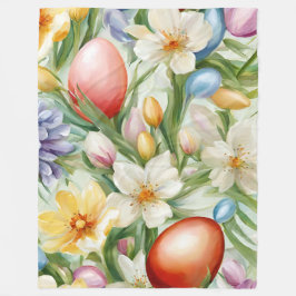 Graceful Apple Blossom, Tulips und Ostereier Fleecedecke