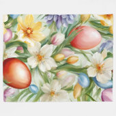 Graceful Apple Blossom, Tulips und Ostereier Fleecedecke (Vorderseite (Horizontal))