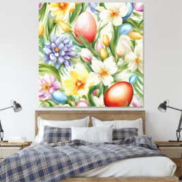Graceful Apple Blossom, Tulips und Ostereier Leinwanddruck