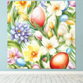 Graceful Apple Blossom, Tulips und Ostereier Leinwanddruck (Insitu (Holzboden))