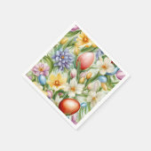 Graceful Apple Blossom, Tulips und Ostereier Serviette (Ecke)