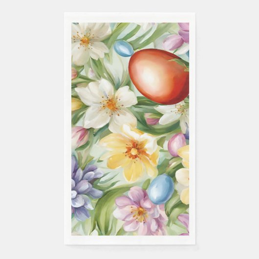 Graceful Apple Blossom, Tulips und Ostereier Serviette (Vorderseite)