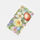 Graceful Apple Blossom, Tulips und Ostereier Serviette (Ecke)