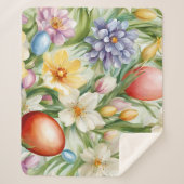 Graceful Apple Blossom, Tulips und Ostereier Sherpadecke (Vorderseite)