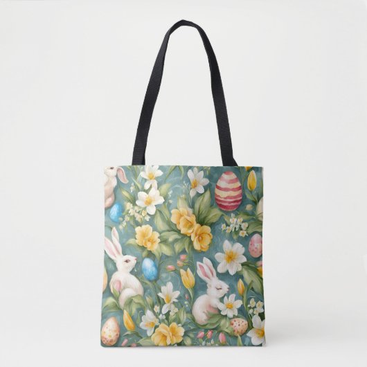 Graceful Apple Blossom, Tulips und Ostereier Tasche (Vorderseite)
