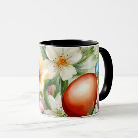 Graceful Apple Blossom, Tulips und Ostereier Tasse (VorderseiteRechts)