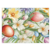 Graceful Apple Blossom, Tulips und Ostereier Tischdecke (Vorderseite (Horizontal))