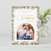 Graceful Arch Photo Elegant Calligraphy Feiertagskarte (Stehend Vorderseite)