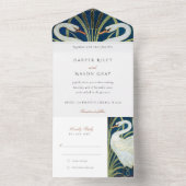 Graceful Art Deco Swan All-in-One-Tear-Away-UAWG All In One Einladung (Innen Boden)