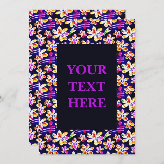 Graceful Art Nouveau Floral Watercolor Einladung (Vorne/Hinten)