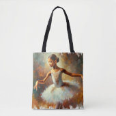 Graceful Ascent: Young Black Ballerina Tote Bag Tasche (Vorderseite)