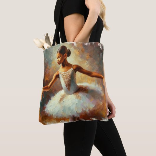 Graceful Ascent: Young Black Ballerina Tote Bag Tasche (Von Nahem)
