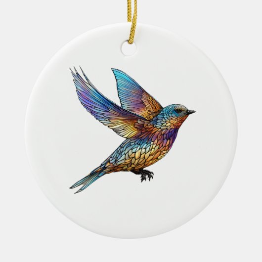 "Graceful Aviator" mehrfarbiger Swift Bird Keramik Ornament (Vorne)