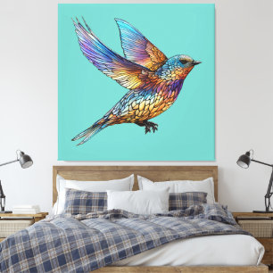 "Graceful Aviator" mehrfarbiger Swift Bird Leinwanddruck