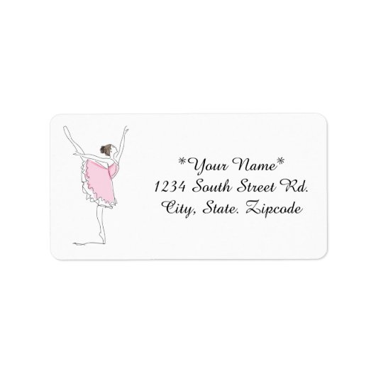 Graceful Ballerina Address Labels Adressaufkleber (Vorne)