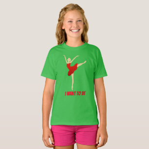 Graceful ballerina in einem roten Kleid T-Shirt