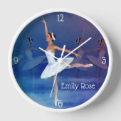 Graceful Ballerina in White Tutu und Ribbon Schuhe Uhr (Vorderseite)